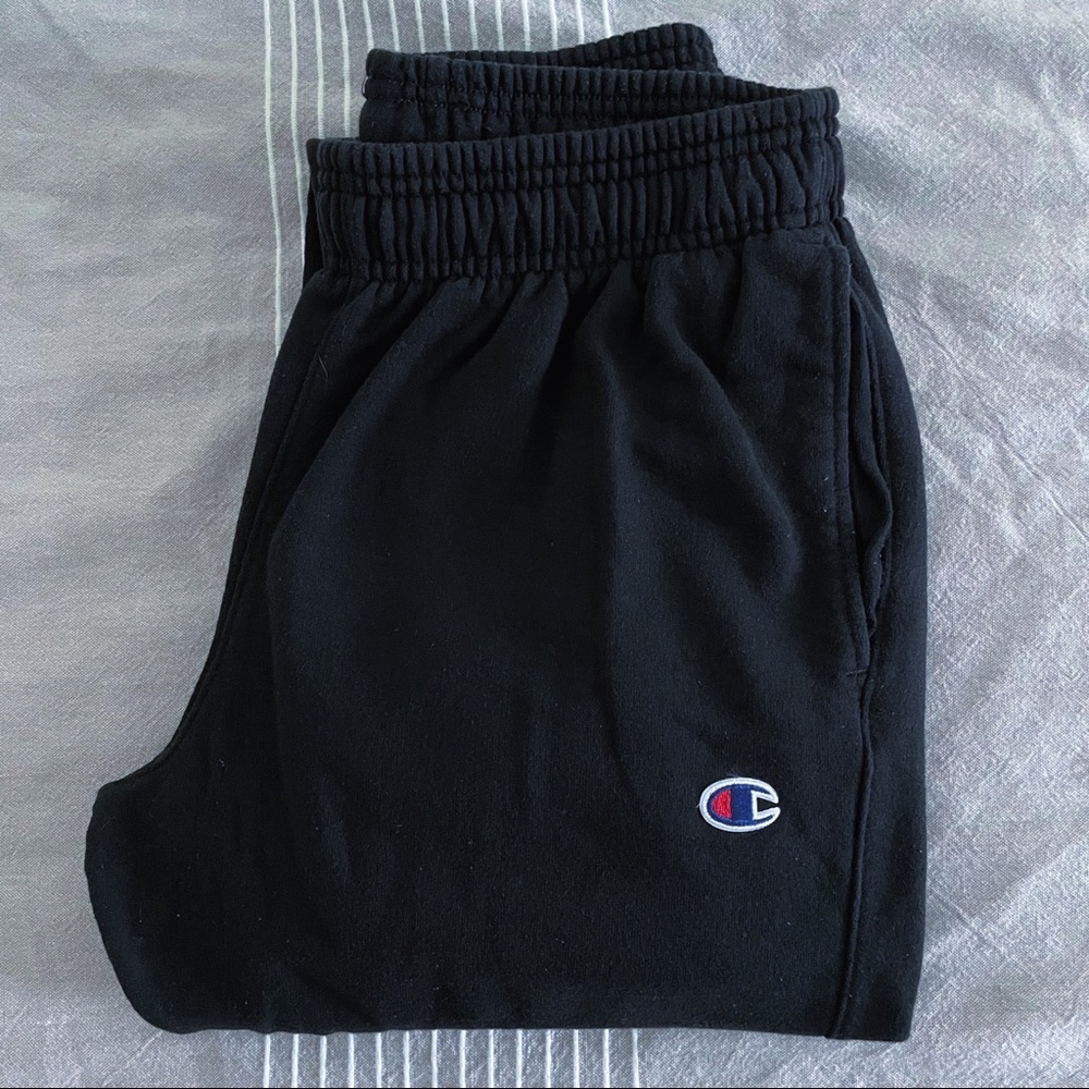 CHAMPION JOGGER SWEATPANTS: BLACK